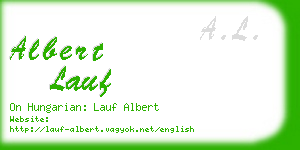 albert lauf business card